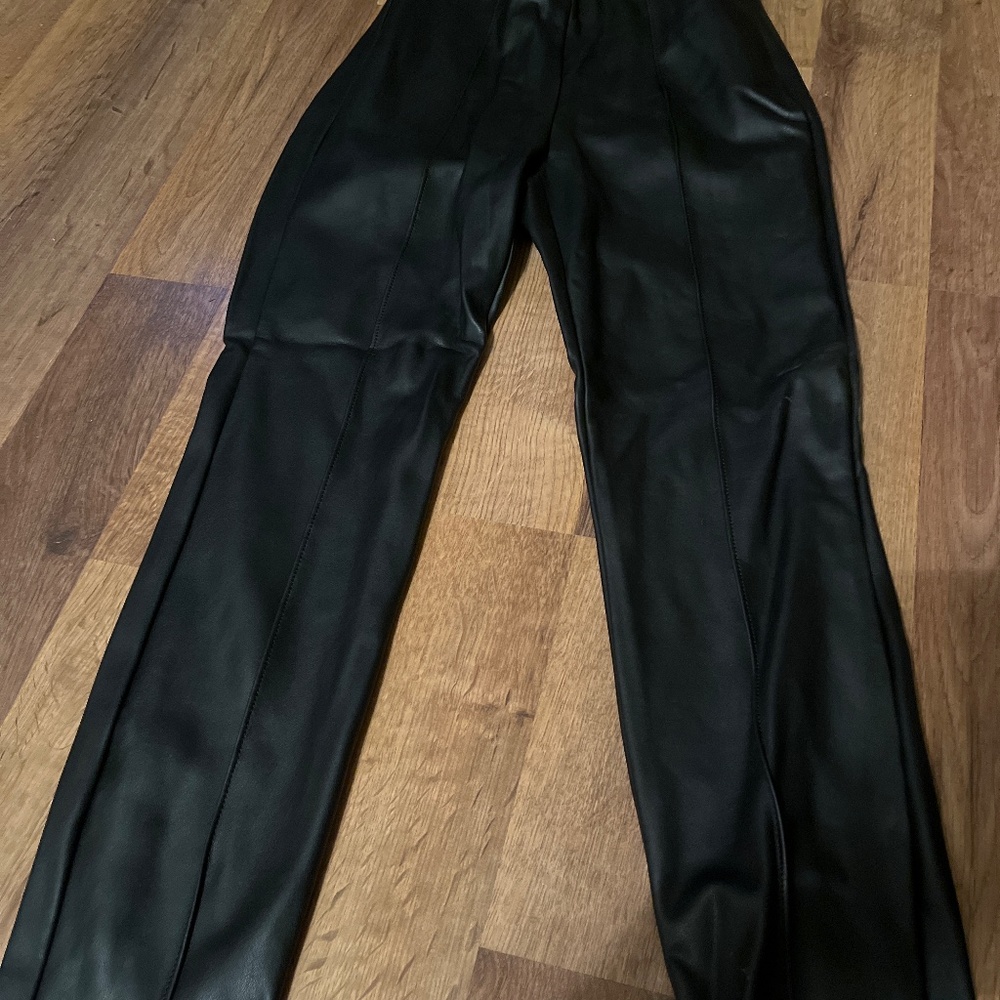 Faux leather pants